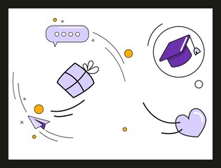 创意手绘礼物及装饰元素