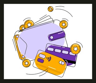 钱包与卡的财富元素图