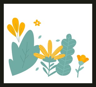 清新手绘花卉植物图案