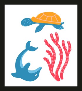 海洋生物图案插画