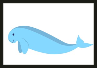 可爱蓝色卡通小鲸鱼
