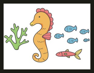 海马与小鱼的海底世界