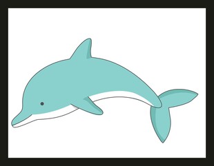 可爱海豚插画