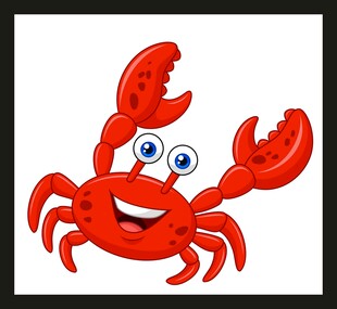 可爱红色螃蟹卡通形象