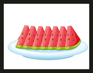 一盘鲜切西瓜