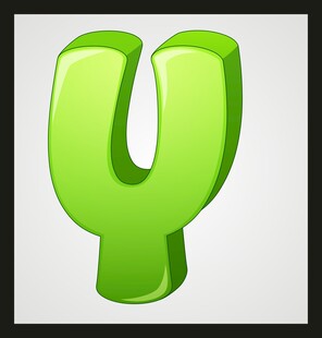 绿色立体字母图标