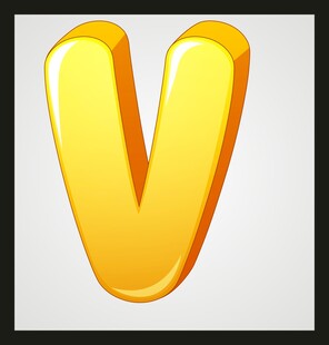 立体黄色字母图标