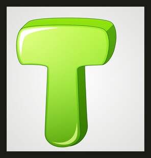 绿色立体字母图标