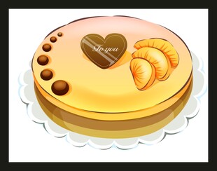 心形装饰美味蛋糕
