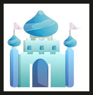 梦幻蓝色童话城堡