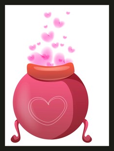 爱心魔法罐飘洒浪漫心