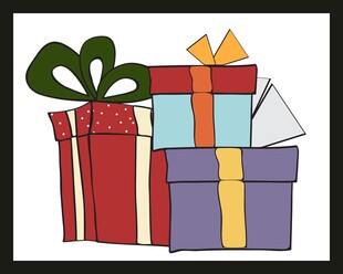 多彩礼物堆叠