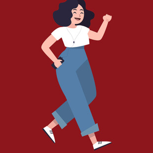 活力女性迈步前行