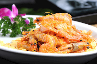 美味香辣虾摆盘精致