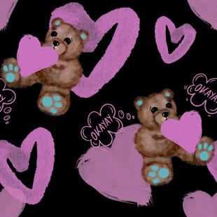 粉色小熊爱心图案背景