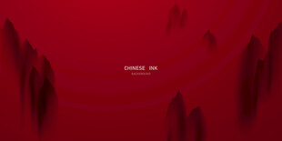 红色山峦背景图