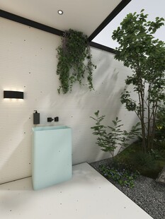 室内清新绿植洗手台景观