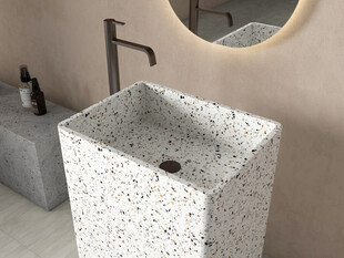 简约水磨石洗手台设计