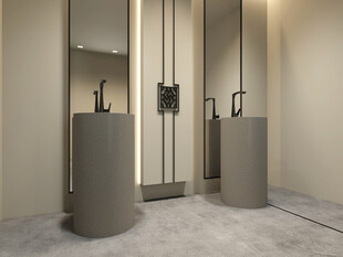 现代简约风双洗手台设计