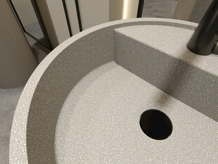 简约圆形洗手台细节