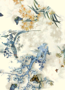 中式花鸟图案精美画作