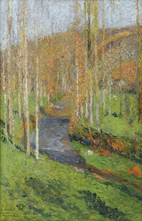 林间溪流风景图