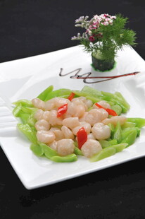 虾仁配生菜摆盘精致
