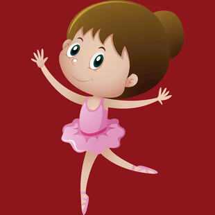 跳舞的可爱芭蕾小女孩