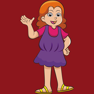 挥手的可爱小女孩