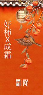 霜降海报展板 字体插画 宣传促