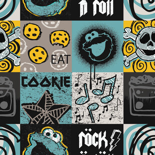 卡通摇滚风图案设计素材