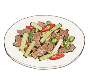 牛肉菜肴插画