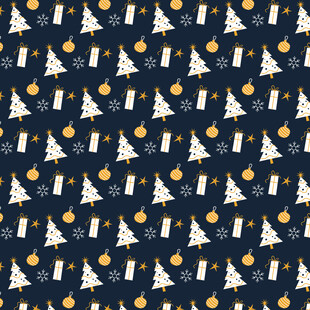 圣诞元素无缝图案设计