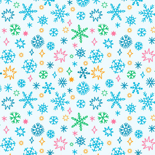 多彩雪花图案背景
