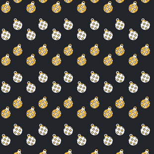 黑金猫咪图案无缝背景