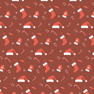 圣诞元素无缝图案背景