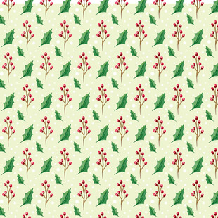 圣诞冬青叶浆果图案背景