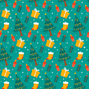 圣诞主题无缝图案背景