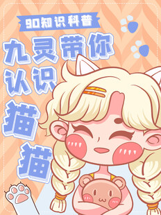 认识猫猫卡通手绘宣传页