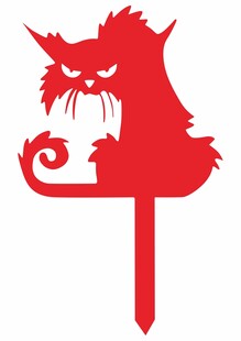 红色猫形装饰图案