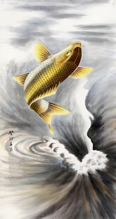 金鲤出水图
