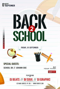 返校季文具促销海报