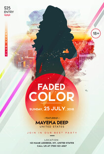 褪色色彩主题艺术剪影