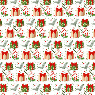 圣诞礼物图案无缝背景图