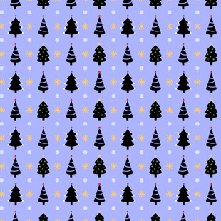 蓝色背景圣诞树图案