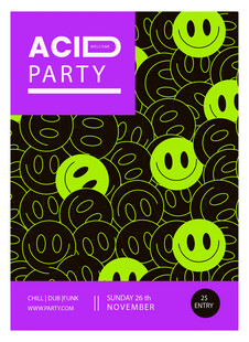 酸性派对笑脸图案设计素材
