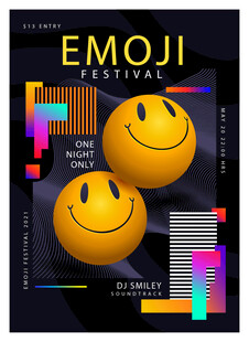 笑脸表情节海报设计