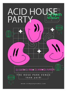 酸性浩室派对海报设计
