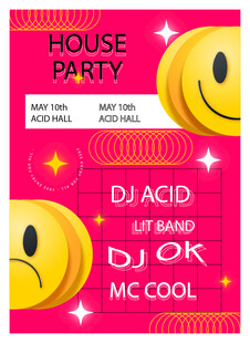 欢乐粉色派对宣传海报