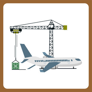 起重机吊运飞机场景图